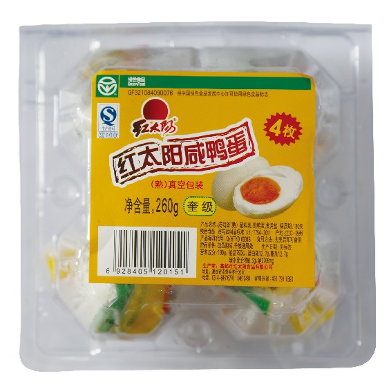 红太阳高邮咸鸭蛋/奎级/65g*4只/吸塑盒 搭配 端午粽子礼盒